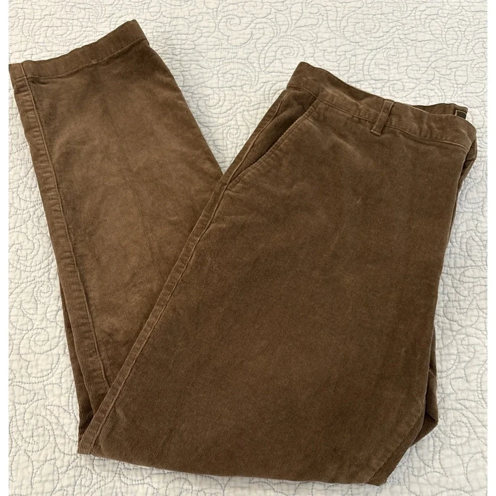 Jos A Bank Reserve Mens 40x32 Brown Corduroy Pants Flat Front Dress Casual